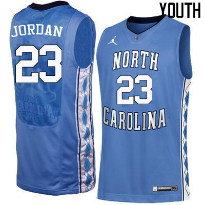 Youth North Carolina Tar Heels #23 Michael Jordan College Basketball Jerseys Sale-Blue - Click Image to Close